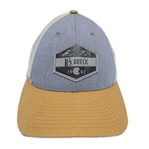 Breck Colorado Snapback Trucker Hat  Yellow White Mesh Ski Breckenridge Resort